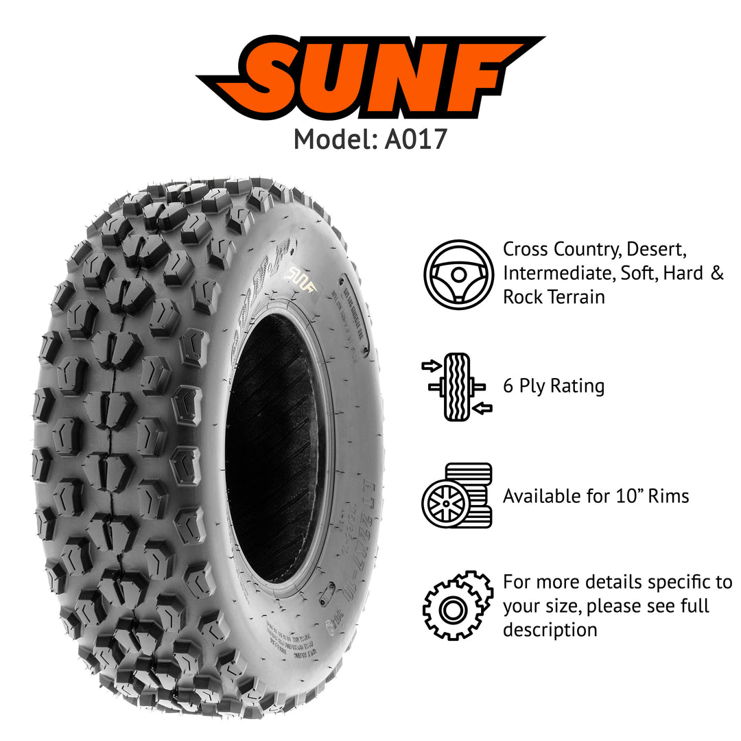 SunF ATV TIRE/UTV TIRE All Terrain 6 PR Tubeless A017 (set of 2)